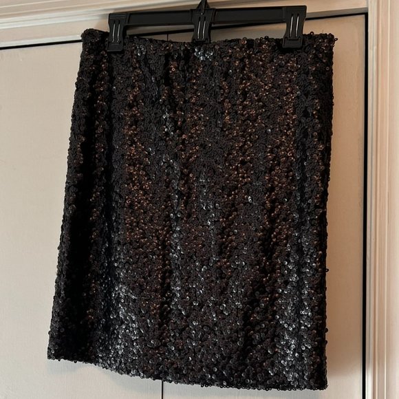 New York & Co Black Sequin Skirt - Pull On - Medium - Picture 1 of 5